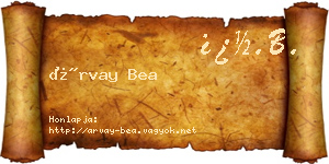 Árvay Bea névjegykártya